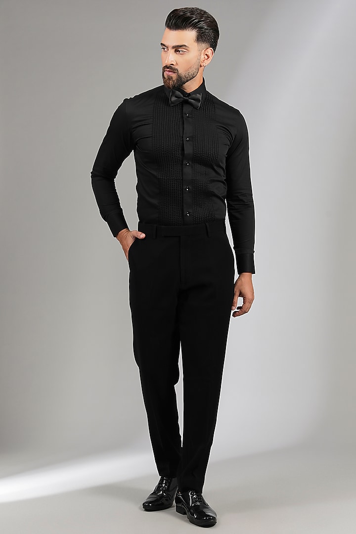 Wine Velvet & Sandwash Tuxedo Set by Sarab Khanijou at Pernia's Pop Up Shop