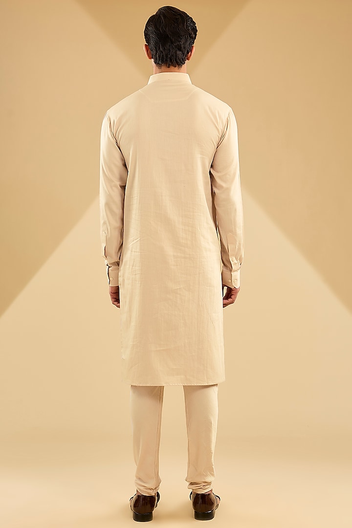 Dusty Silk & Organza Groom Sherwani Set by Sarab Khanijou at Pernia's Pop Up Shop