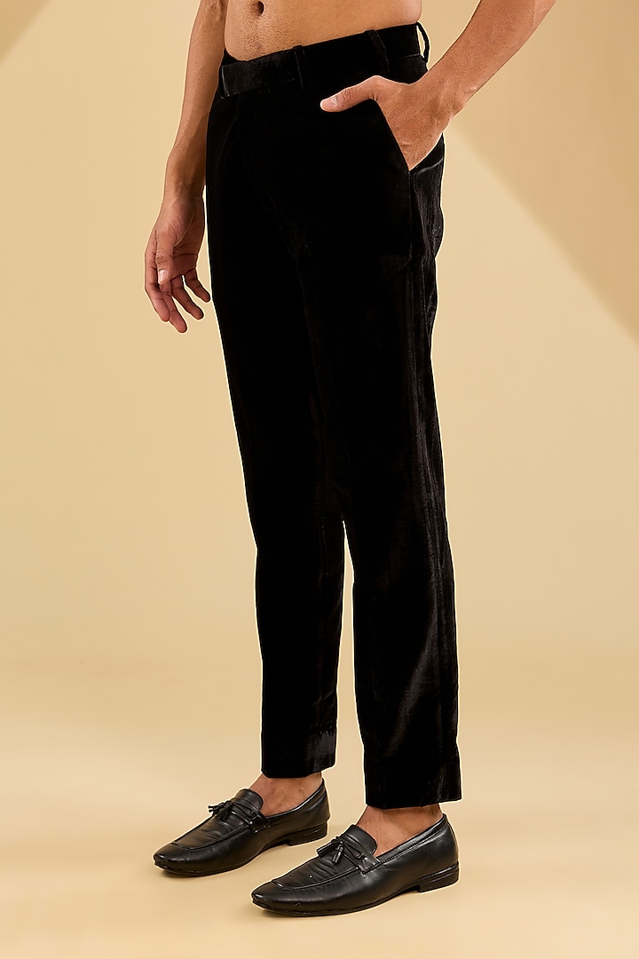 Black Sandwash Groom Indowestern Set by Sarab Khanijou at Pernia's Pop Up Shop
