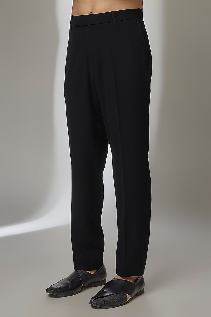 Black Textured Fabric Groom Indowestern Set by Sarab Khanijou at Pernia's Pop Up Shop