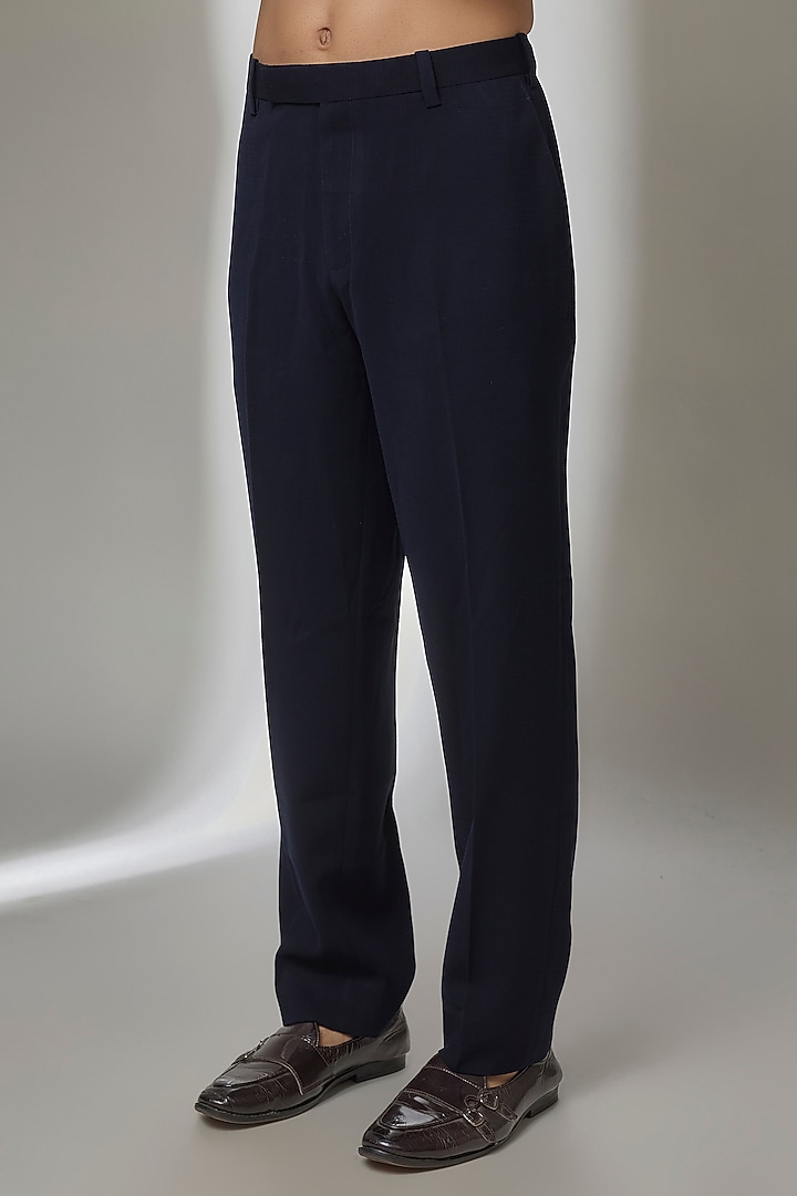 Blue Textured Fabric Groom Indowestern Set by Sarab Khanijou at Pernia's Pop Up Shop