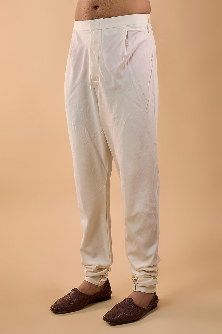 Ivory Silk Groom Sherwani Set by Sarab Khanijou at Pernia's Pop Up Shop