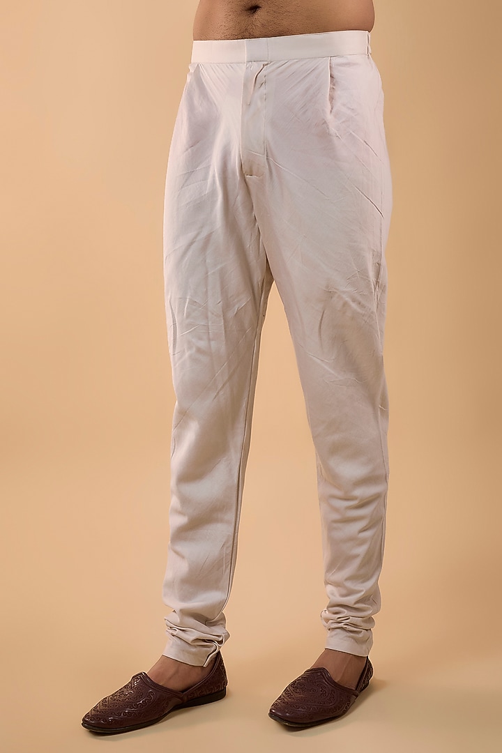 Ivory Silk Groom Sherwani Set by Sarab Khanijou at Pernia's Pop Up Shop