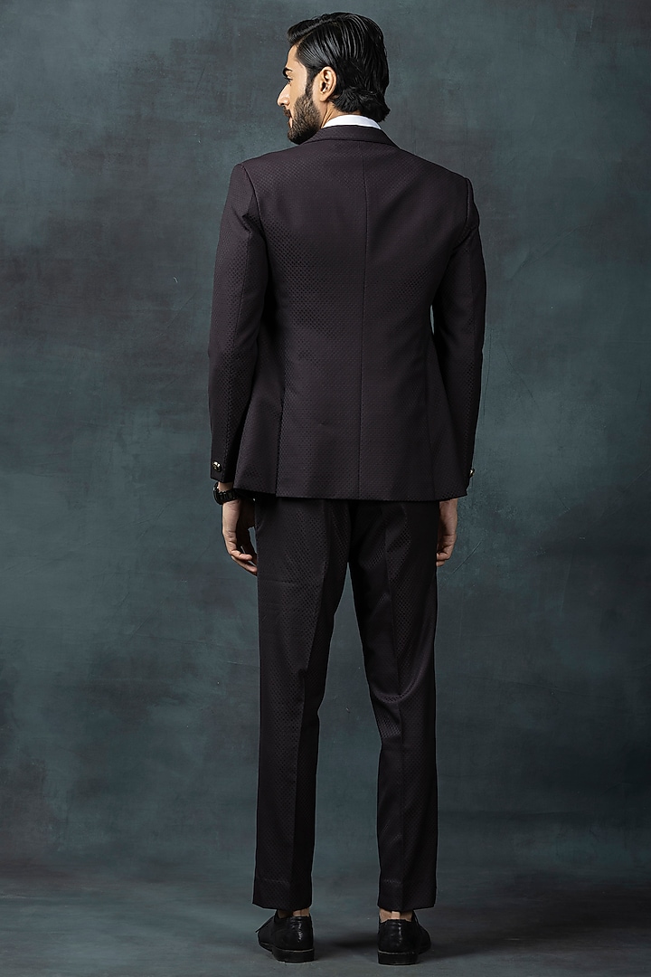 Black Suiting Fabric Blazer Set by Sarab Khanijou at Pernia's Pop Up Shop