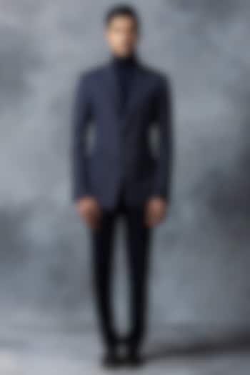 Navy Blue Suiting Blazer by Sarab Khanijou