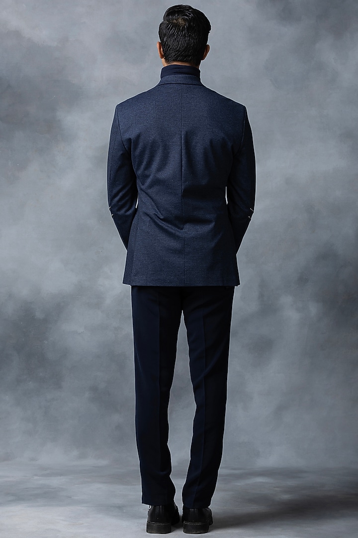 Navy Blue Suiting Blazer by Sarab Khanijou at Pernia's Pop Up Shop