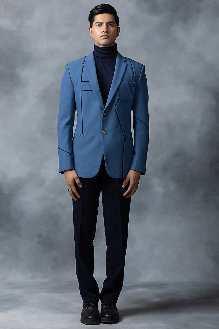 Blue Suiting Blazer by Sarab Khanijou