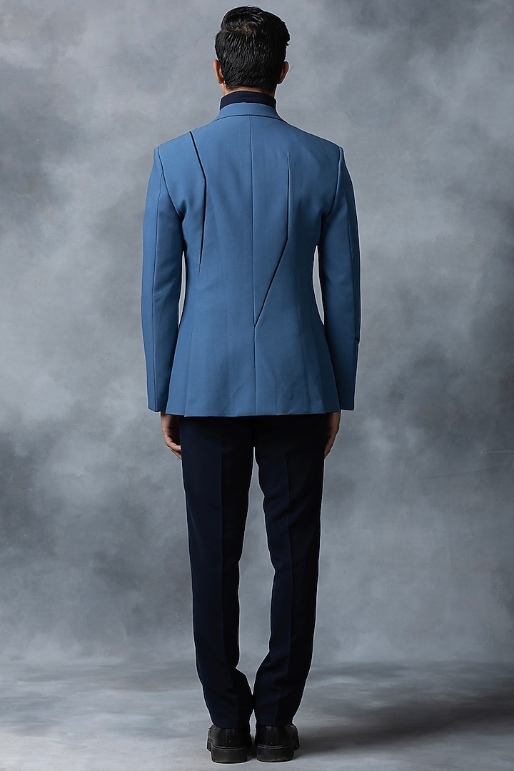 Blue Suiting Blazer by Sarab Khanijou at Pernia's Pop Up Shop