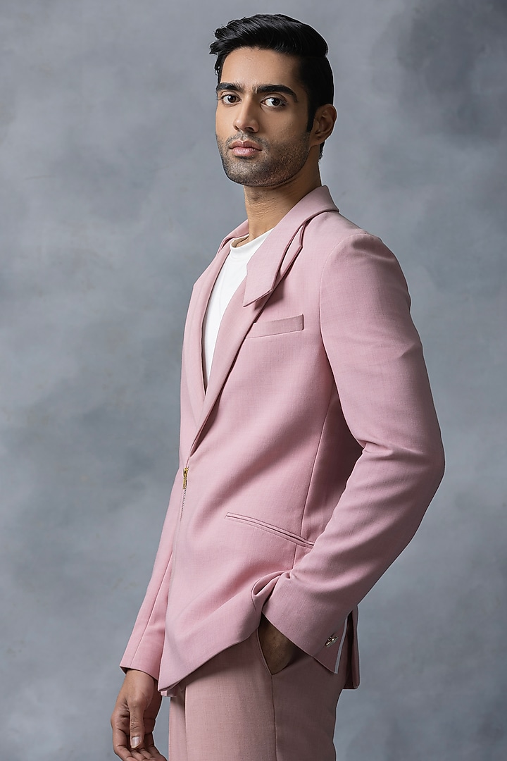 Pink Jersey Jacket Set by Sarab Khanijou at Pernia's Pop Up Shop