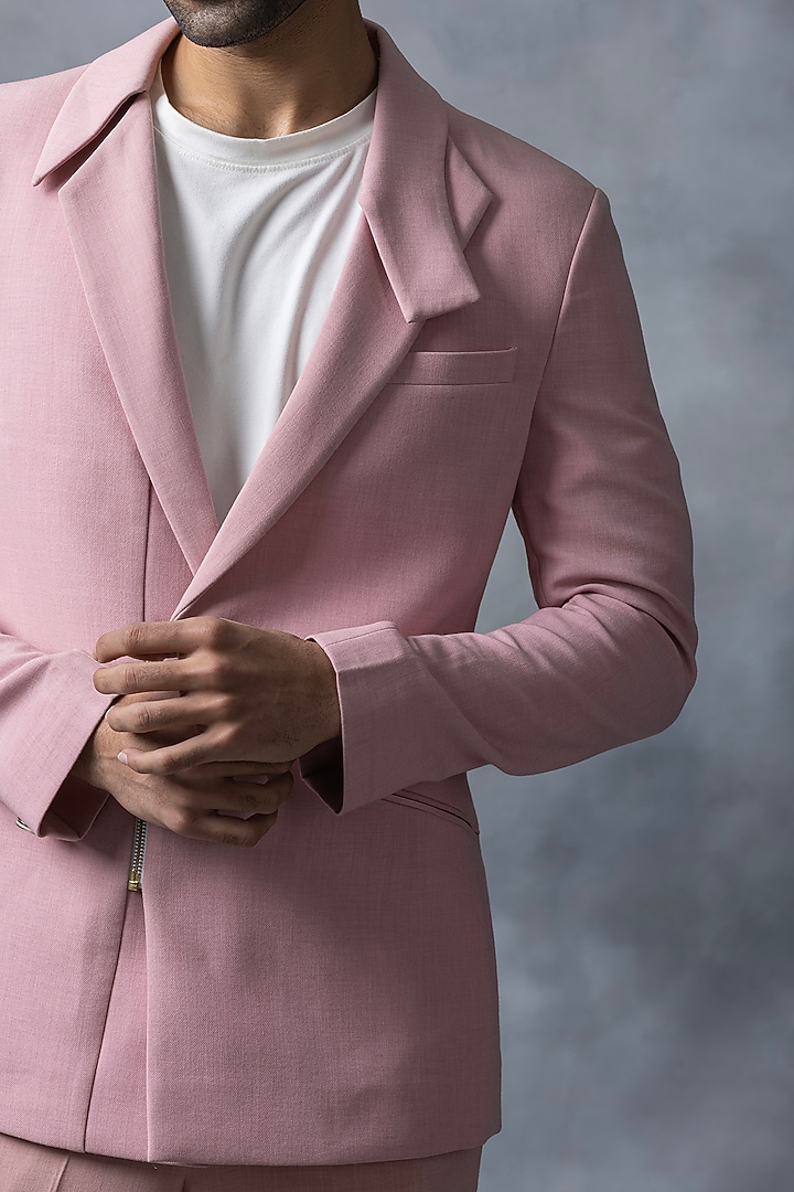 Pink Jersey Jacket Set by Sarab Khanijou at Pernia's Pop Up Shop