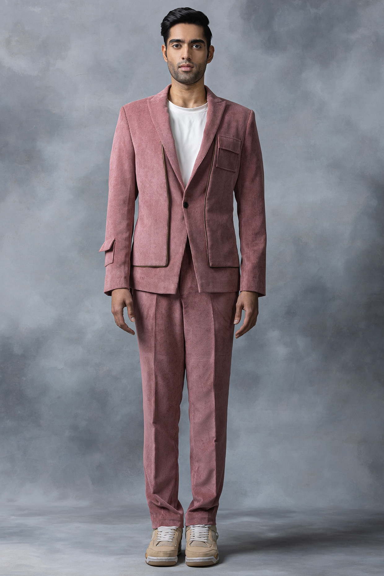 Pink cord blazer hotsell