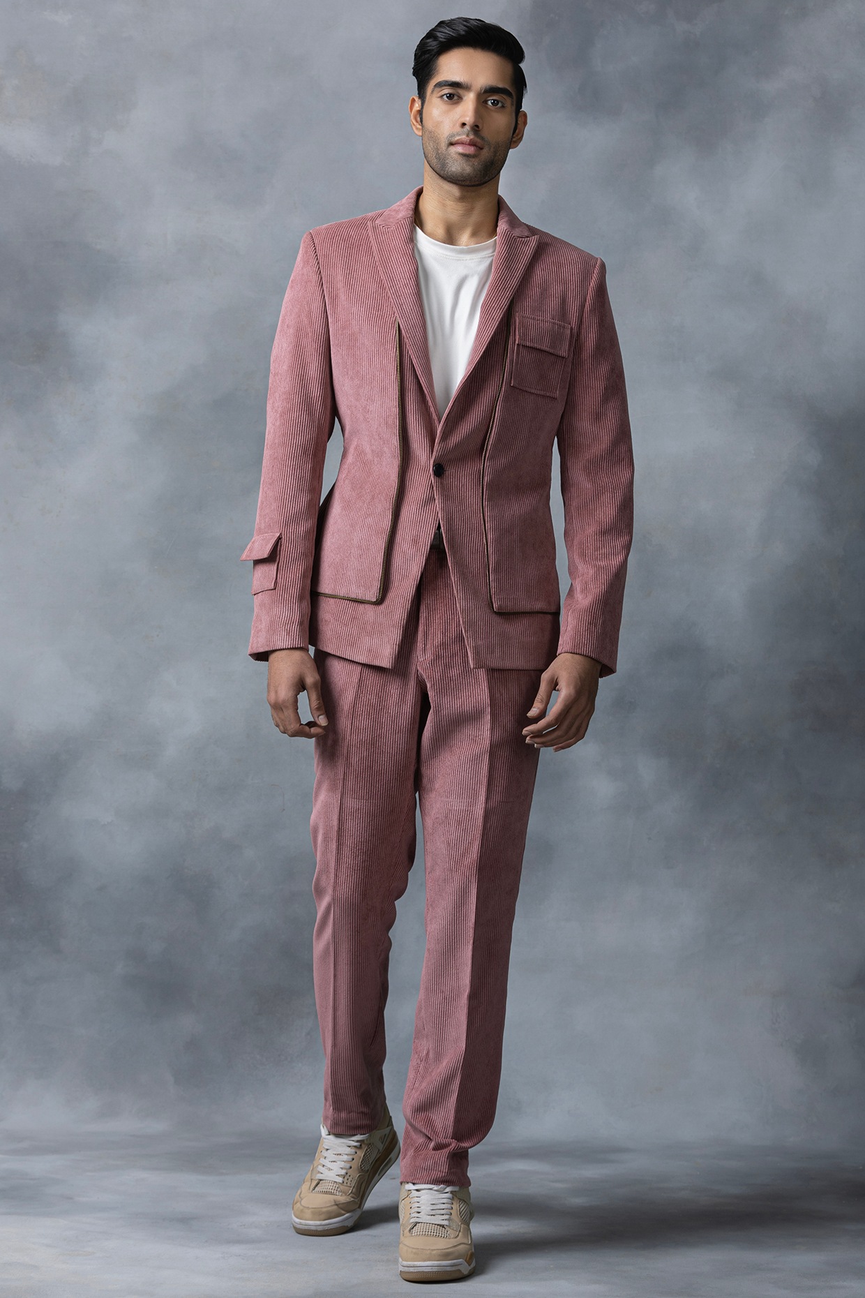 Mango pink corduroy blazer best sale