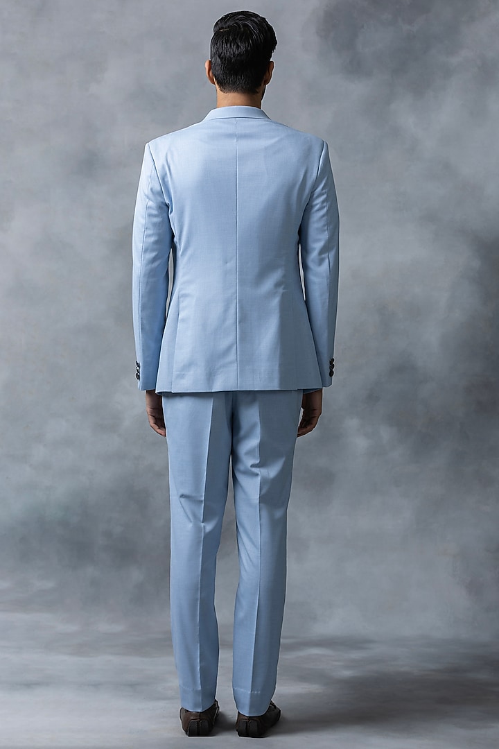 Sky Blue Cotton Blazer Set by Sarab Khanijou at Pernia's Pop Up Shop