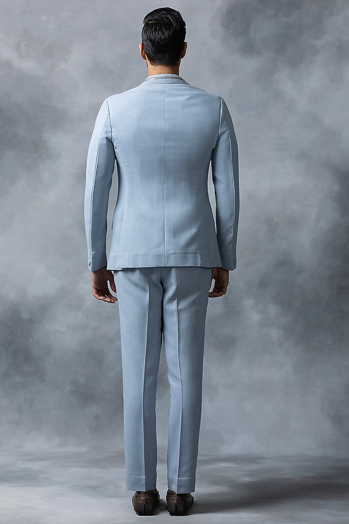 Sky Blue Jersey Blazer Set by Sarab Khanijou at Pernia's Pop Up Shop