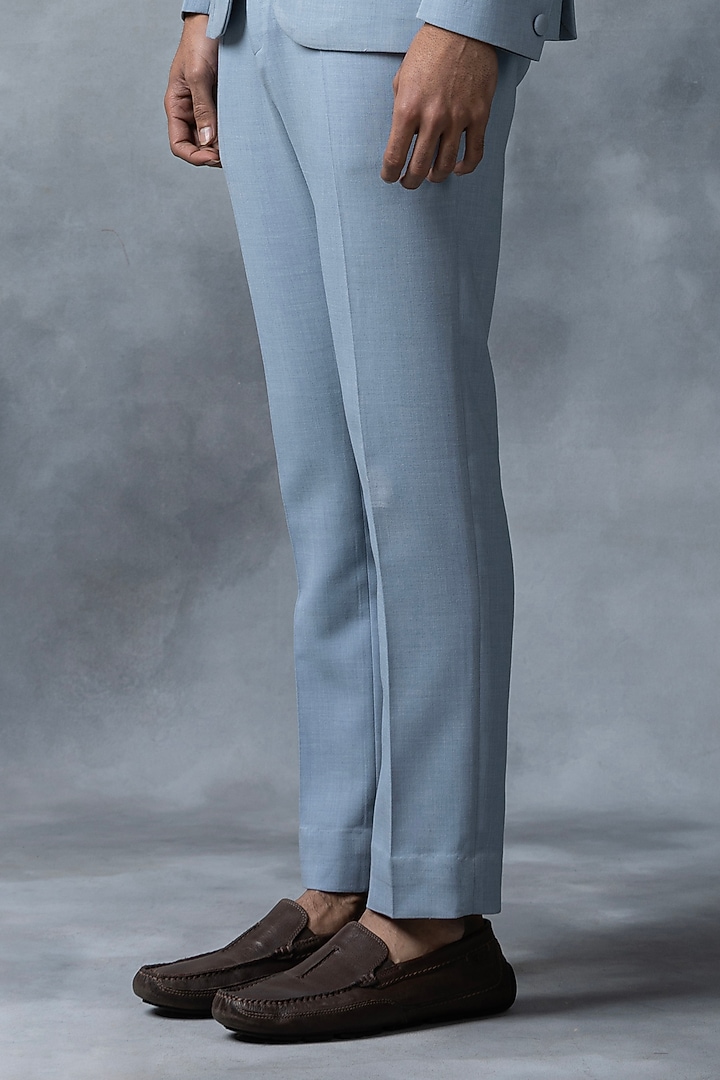 Sky Blue Jersey Blazer Set by Sarab Khanijou at Pernia's Pop Up Shop