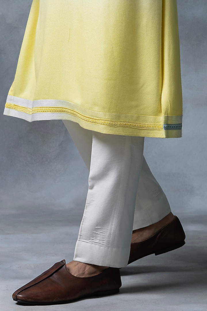 Yellow Ombre Moss Crepe Kurta Set by Sarab Khanijou at Pernia's Pop Up Shop
