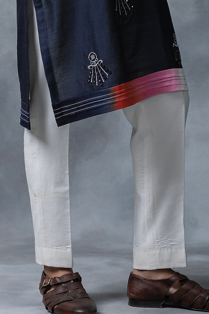 Multi-Colored Ombre Chanderi Silk Sequins Work Kurta Set by Sarab Khanijou at Pernia's Pop Up Shop