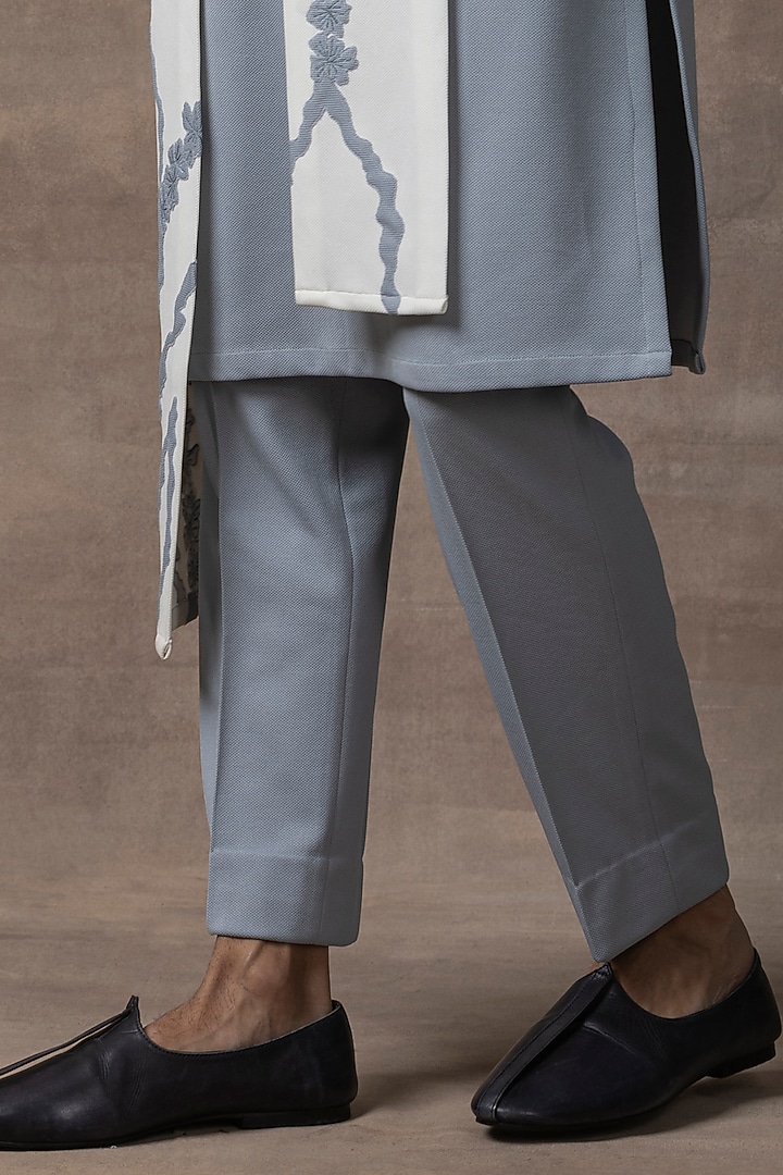 Grey Jersey Kurta Set by Sarab Khanijou at Pernia's Pop Up Shop