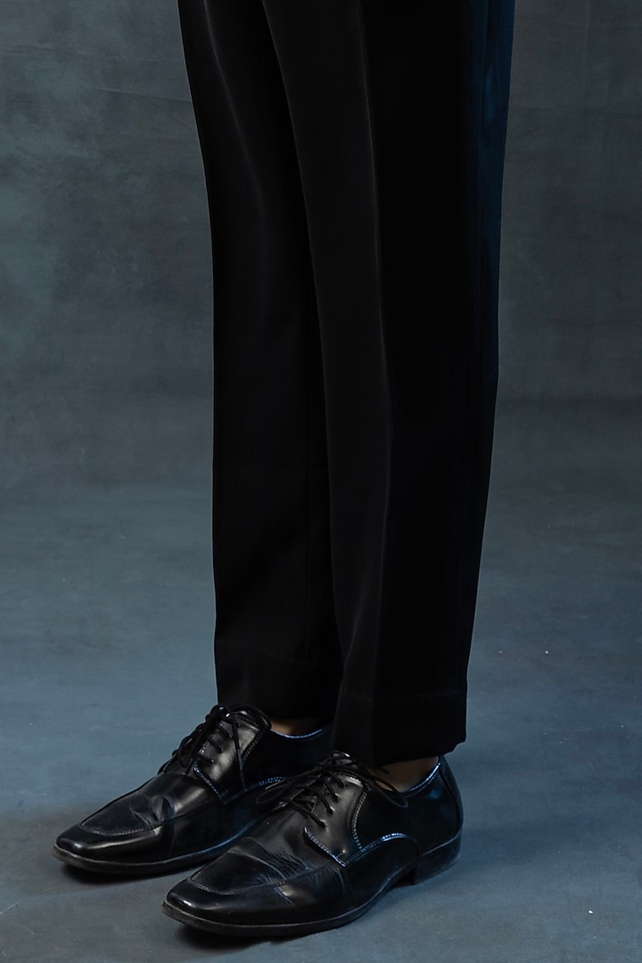 Dark Green Suiting Fabric Embroidered Tuxedo Set by Sarab Khanijou at Pernia's Pop Up Shop
