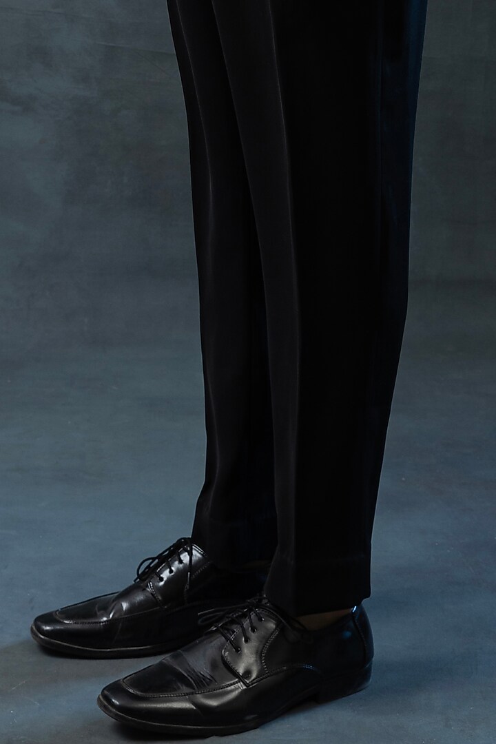 Grey Suiting Fabric Embroidered Tuxedo Set by Sarab Khanijou at Pernia's Pop Up Shop