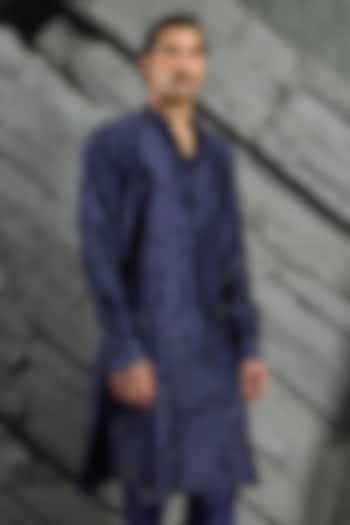 Blue Chanderi Silk Cutdana Embroidered Kurta Set by Sarab Khanijou at Pernia's Pop Up Shop
