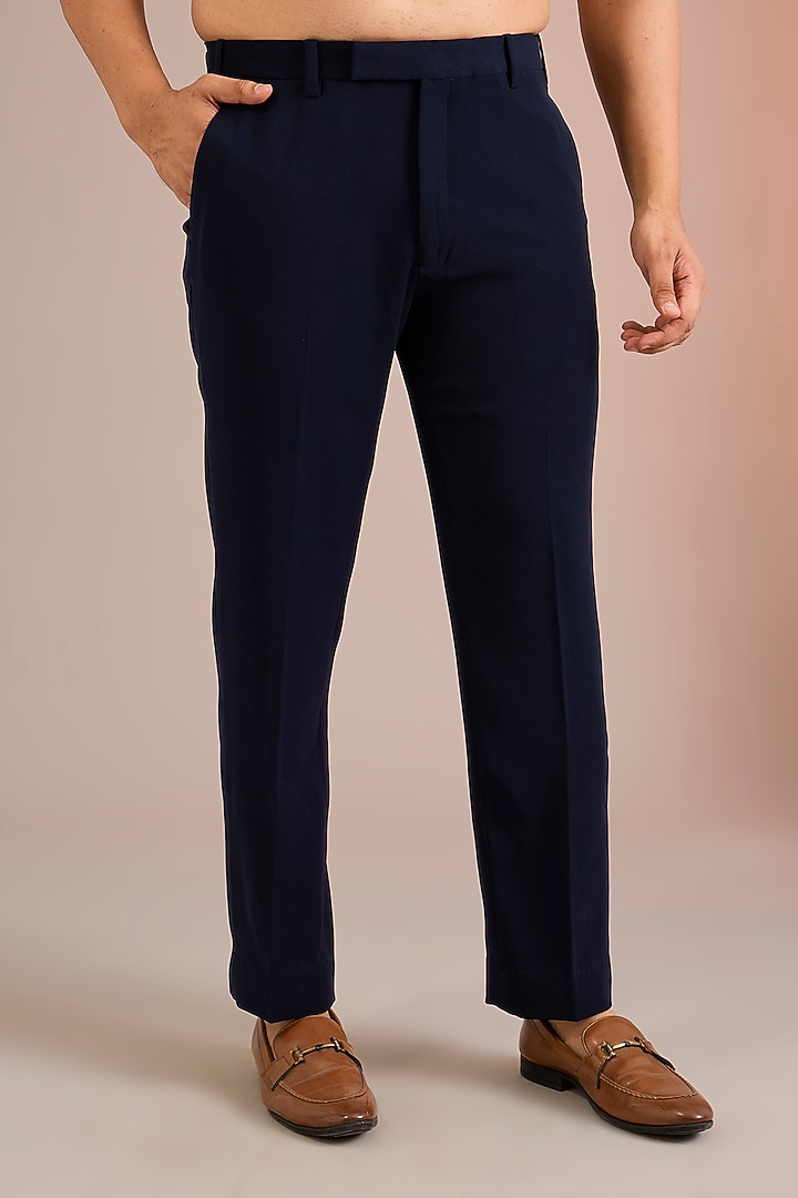 Navy Blue & Ivory Sandwash Groom Sherwani Set by Sarab Khanijou at Pernia's Pop Up Shop