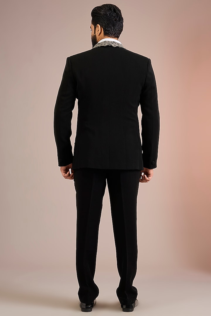 Black Sandwash Tuxedo Set by Sarab Khanijou at Pernia's Pop Up Shop