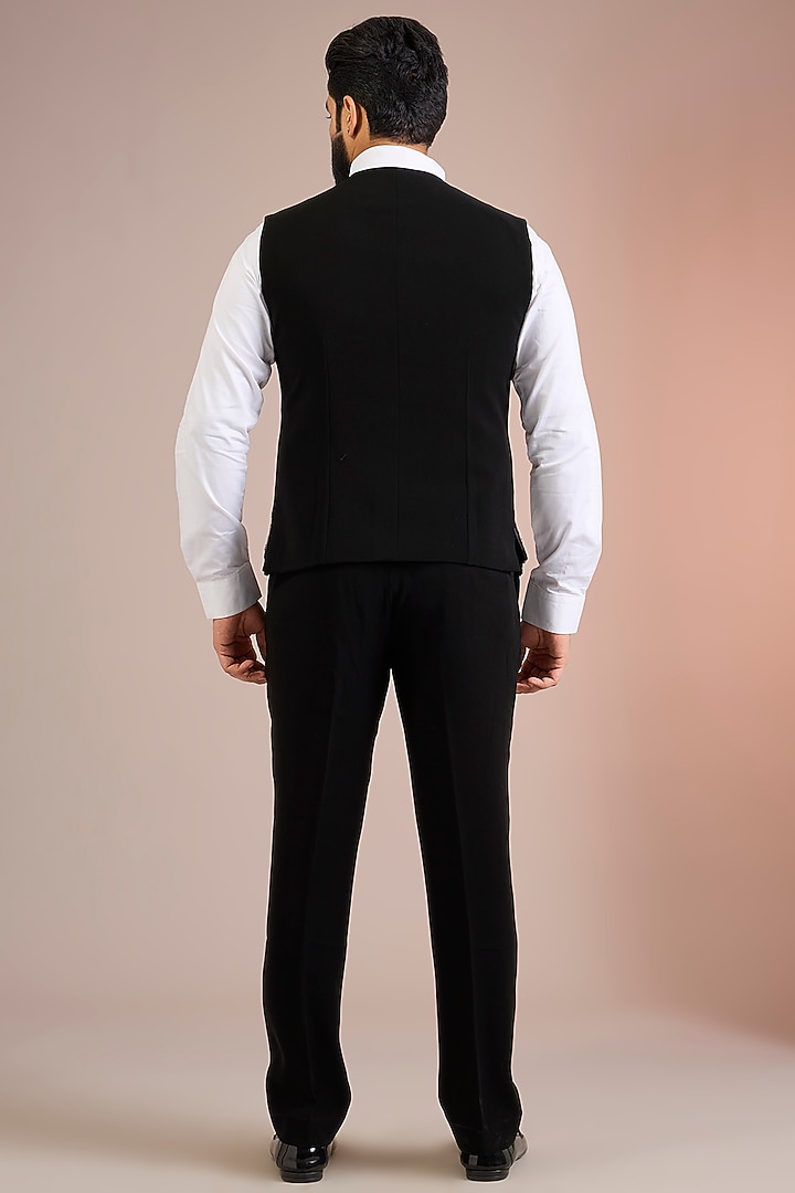 Black Sandwash Tuxedo Set by Sarab Khanijou at Pernia's Pop Up Shop