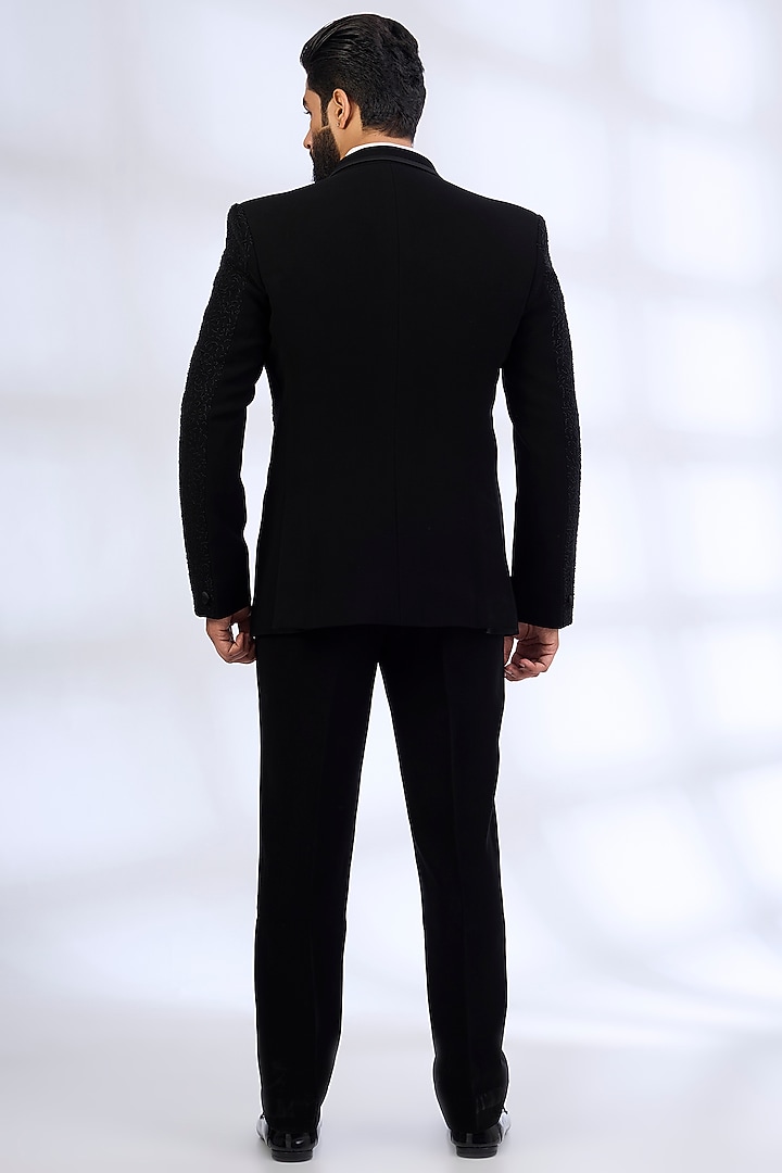 Black Suiting Tuxedo Set by Sarab Khanijou at Pernia's Pop Up Shop
