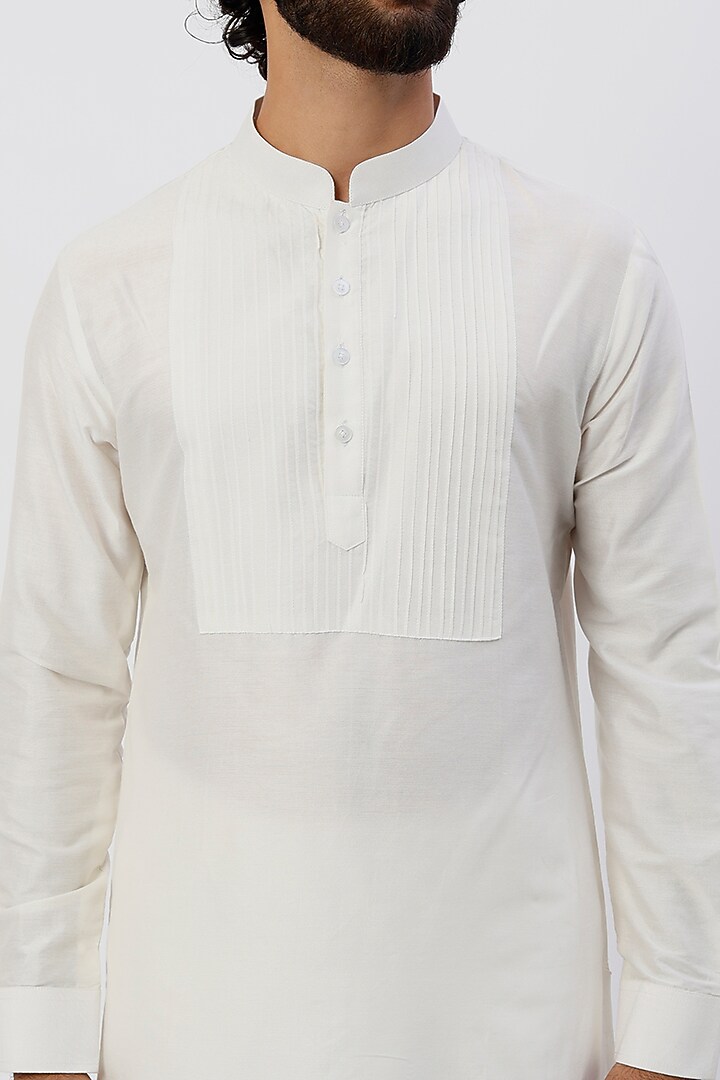 White Brocade Wedding Sherwani Set by Sarab Khanijou at Pernia's Pop Up Shop
