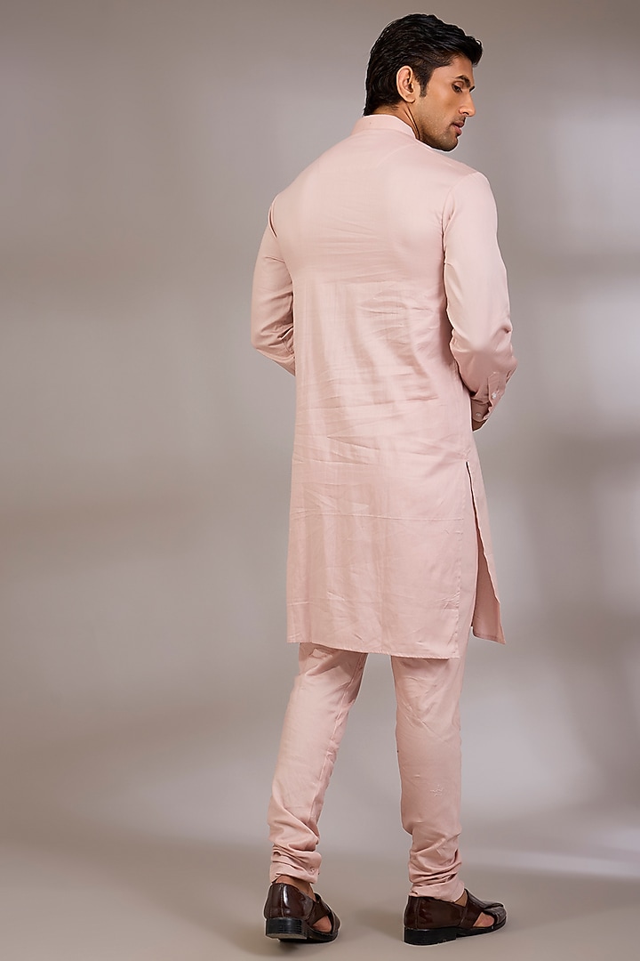 Pink Silk Groom Sherwani Set by Sarab Khanijou at Pernia's Pop Up Shop