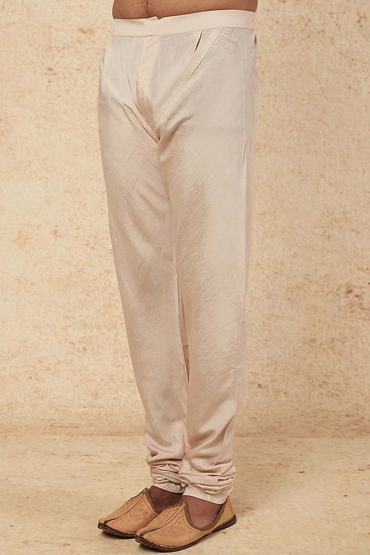 Dusty Rose Raw Silk Pearl Embroidered Groom Sherwani Set by Sarab Khanijou at Pernia's Pop Up Shop