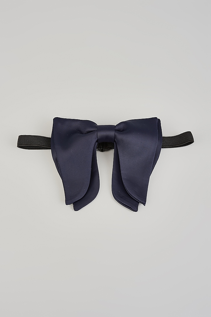 Midnight Blue Silk Layered Bow-Tie by Sarab Khanijou