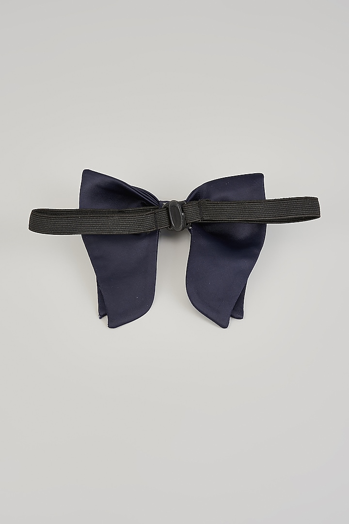 Midnight Blue Silk Layered Bow-Tie by Sarab Khanijou at Pernia's Pop Up Shop
