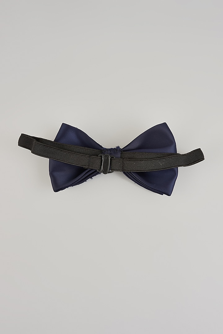 Midnight Blue Silk Embellished Bow-Tie by Sarab Khanijou at Pernia's Pop Up Shop