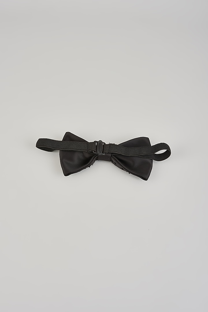 Black Silk Embellished Bow-Tie by Sarab Khanijou at Pernia's Pop Up Shop
