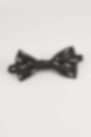 Black Silk Embellished Bow-Tie by Sarab Khanijou