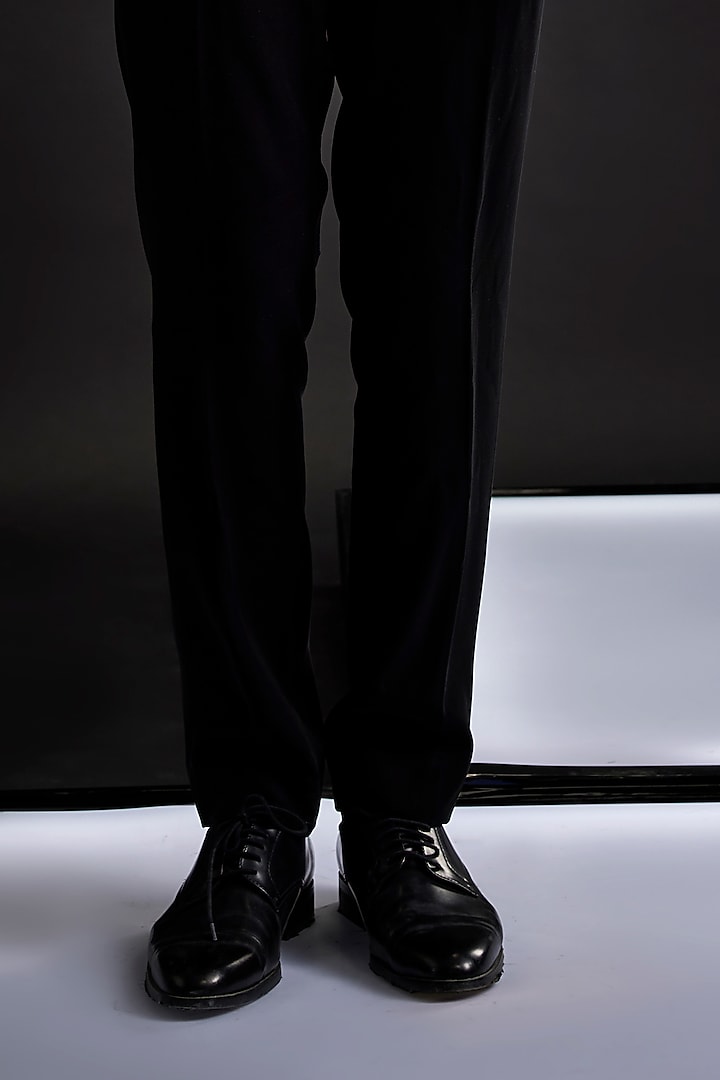 Black Sandwash Pearl Embroidered Tuxedo Set by Sarab Khanijou at Pernia's Pop Up Shop