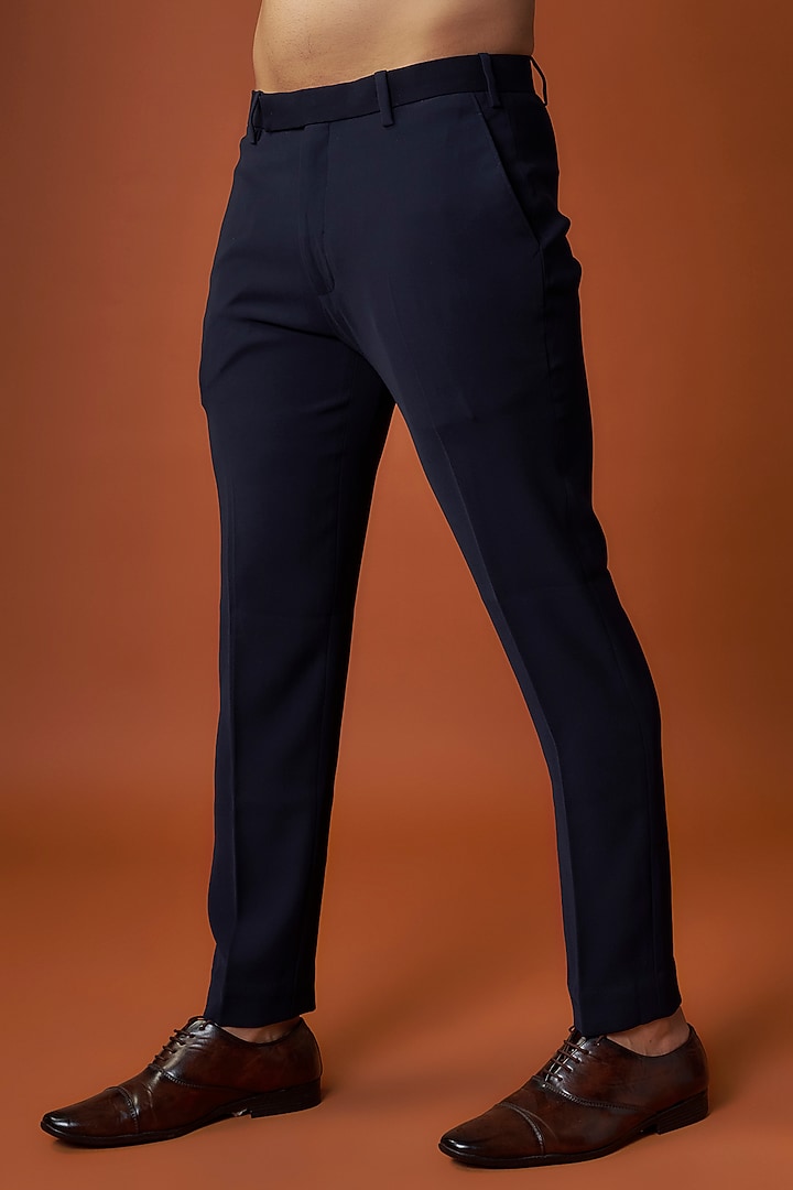 Navy Sandwash Applique Work Tuxedo Set by Sarab Khanijou at Pernia's Pop Up Shop