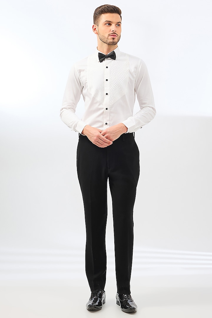 Black Suiting Embroidered Tuxedo Set by Sarab Khanijou at Pernia's Pop Up Shop