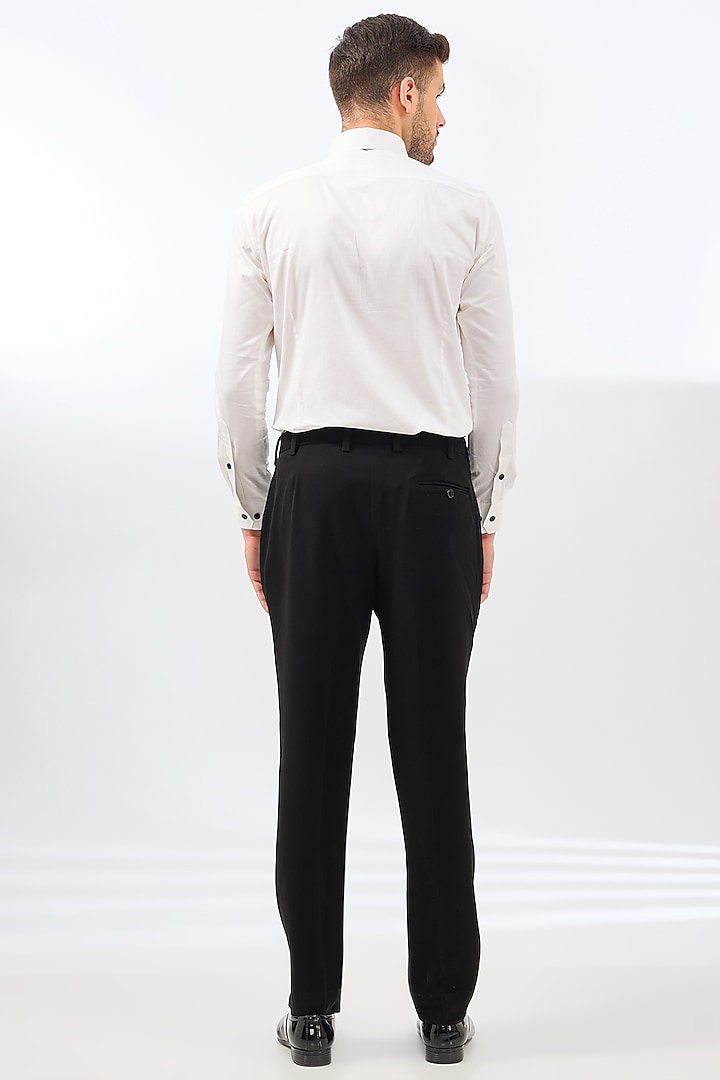 Black Suiting Embroidered Tuxedo Set by Sarab Khanijou at Pernia's Pop Up Shop