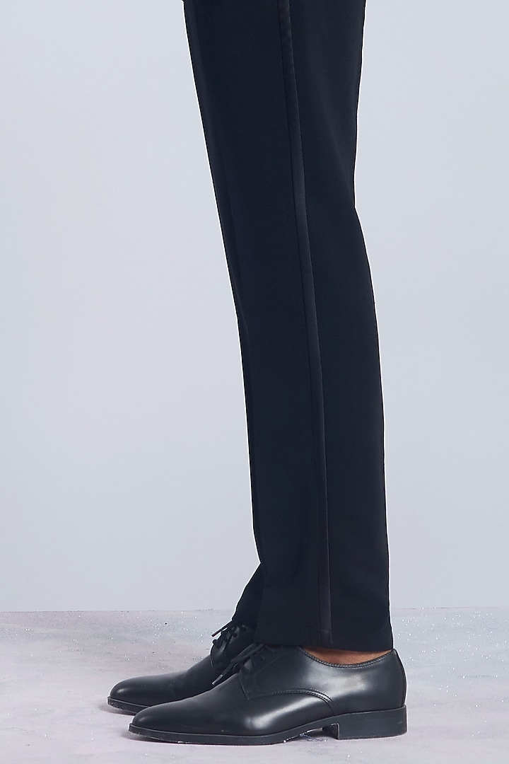 Wine Velvet Embroidered Tuxedo Set by Sarab Khanijou at Pernia's Pop Up Shop