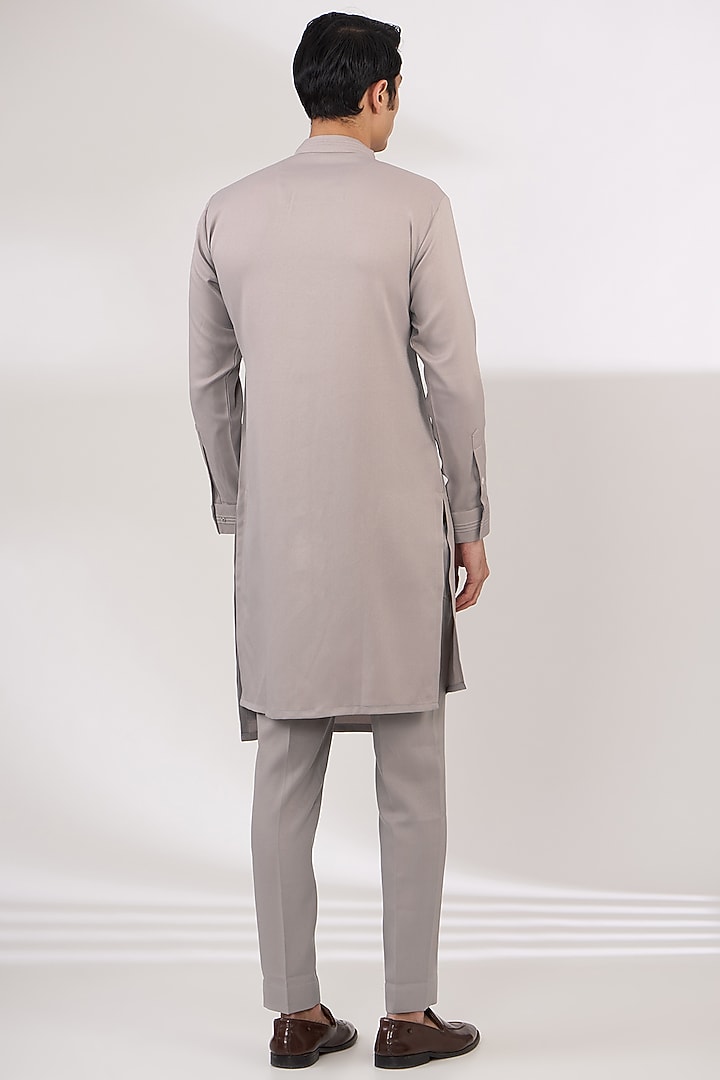 Lavender Moss Pintuck Kurta Set by Sarab Khanijou at Pernia's Pop Up Shop
