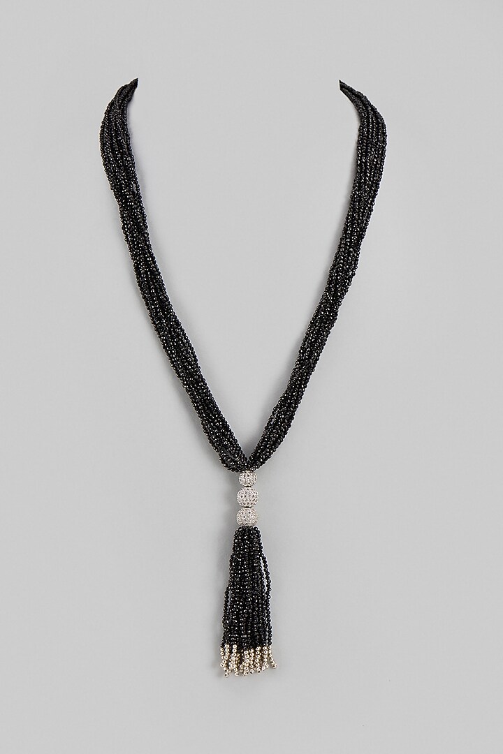 White Finish Black Spinel Necklace by Jovi Jewels at Pernia's Pop Up Shop