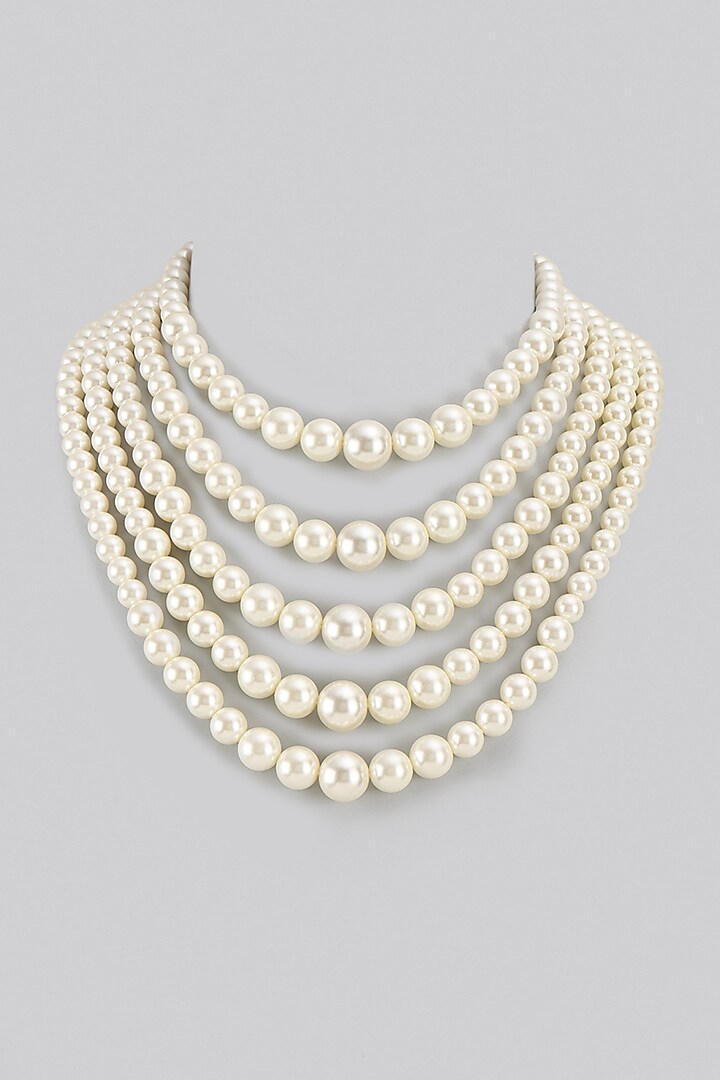 White Pearl Layered Necklace by Jovi Jewels at Pernia's Pop Up Shop