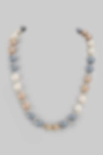 Gold Finish Shell Pearl Necklace by Jovi Jewels