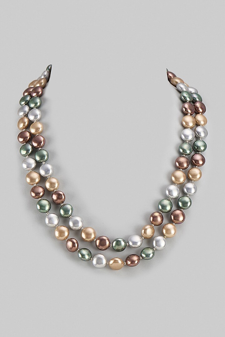 Multi-Colored Shell Pearl Layered Necklace by Jovi Jewels at Pernia's Pop Up Shop