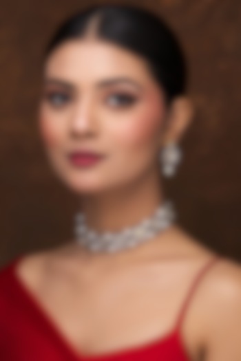 Gold Finish Kundan Polki & Pearl Choker Necklace Set by Jovi Jewels at Pernia's Pop Up Shop