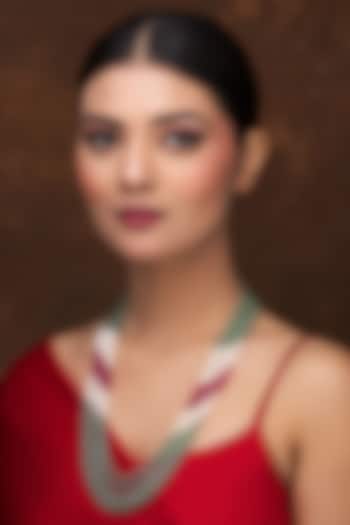 Green & Red Freshwater Pearl Long Necklace by Jovi Jewels at Pernia's Pop Up Shop