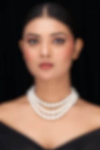 White Shell Pearl Layered Necklace by Jovi Jewels at Pernia's Pop Up Shop